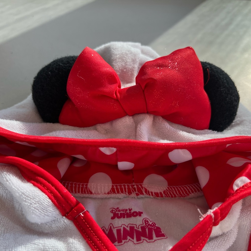Minnie Mouse swimsuit cover up w hood